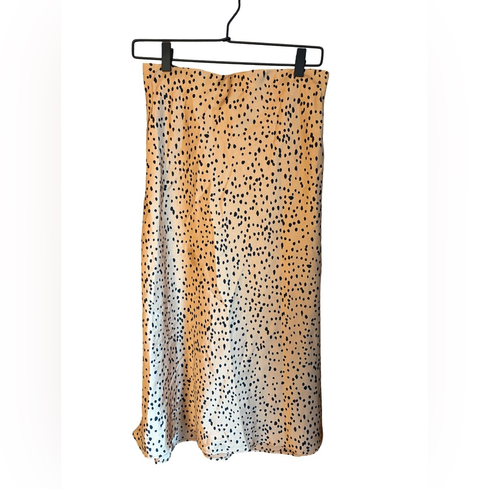 Elegant light orange and Black Polka Dot Skirt